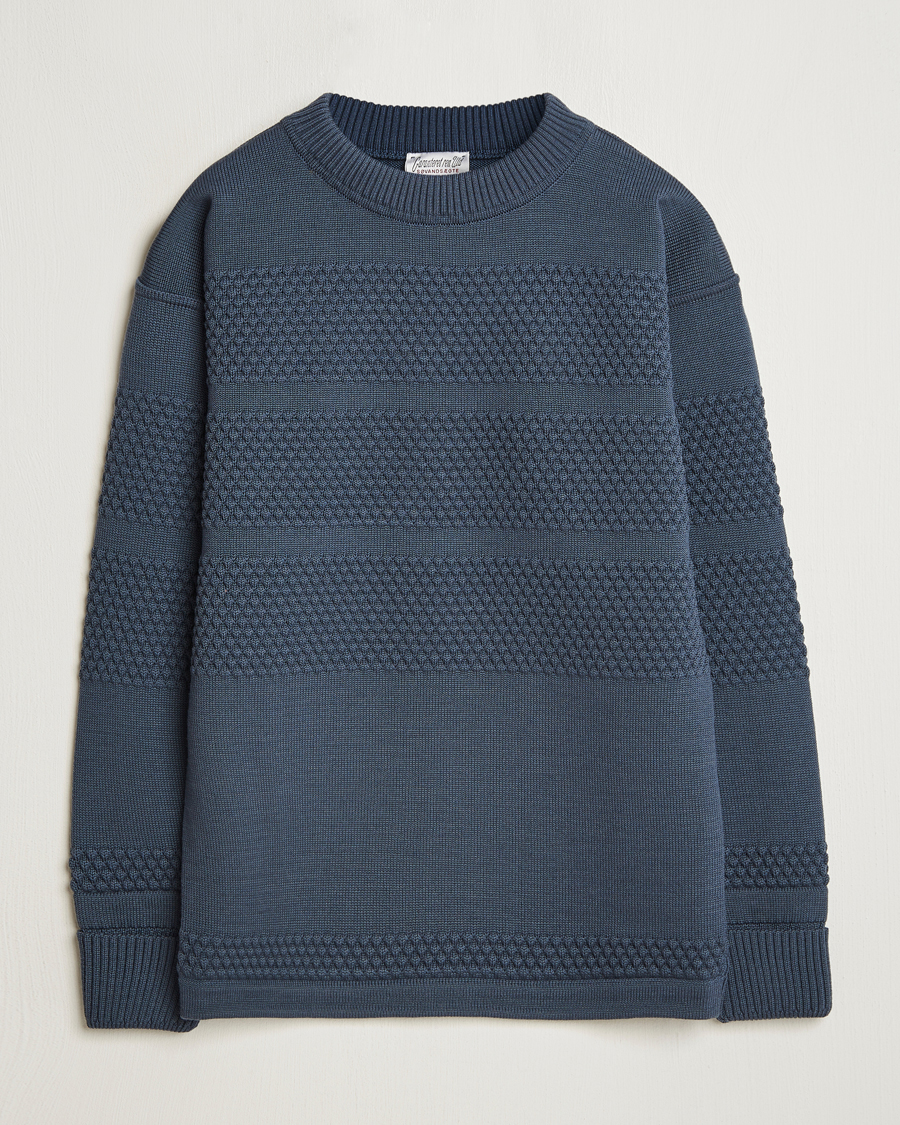 Heren | Truien | S.N.S. Herning | Fisherman Wool Crew Neck Sweater Faded Mineral Blue