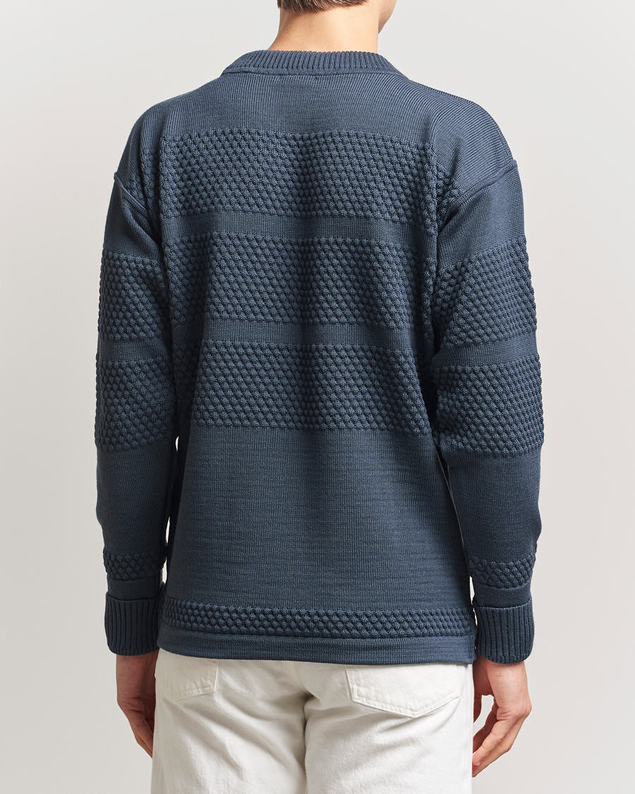 Heren | Truien | S.N.S. Herning | Fisherman Wool Crew Neck Sweater Faded Mineral Blue