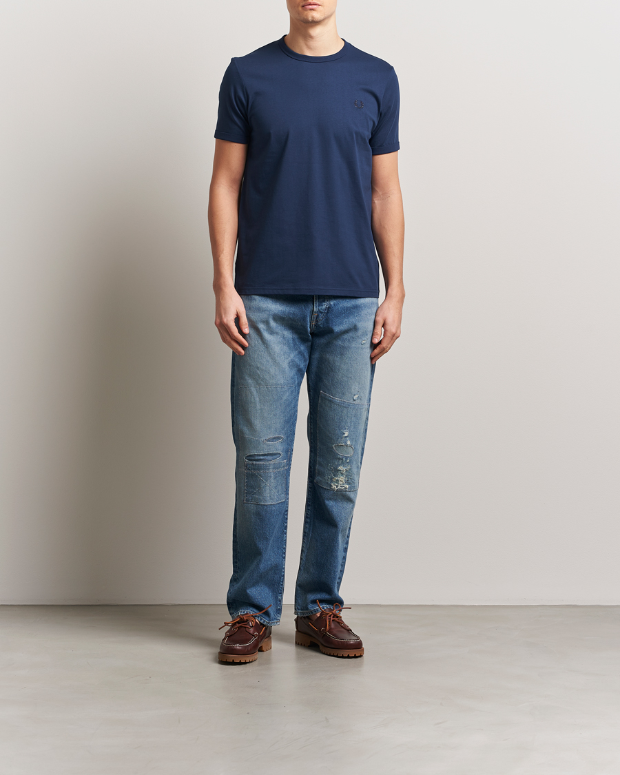 Heren | T-shirts | Fred Perry | Ringer T-Shirt Tennis Blue