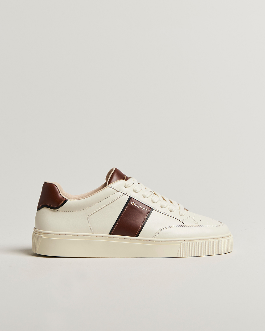 Heren | GANT Mc Julien Taped Sneaker Off White/Cognac | GANT | Mc Julien Taped Sneaker Off White/Cognac