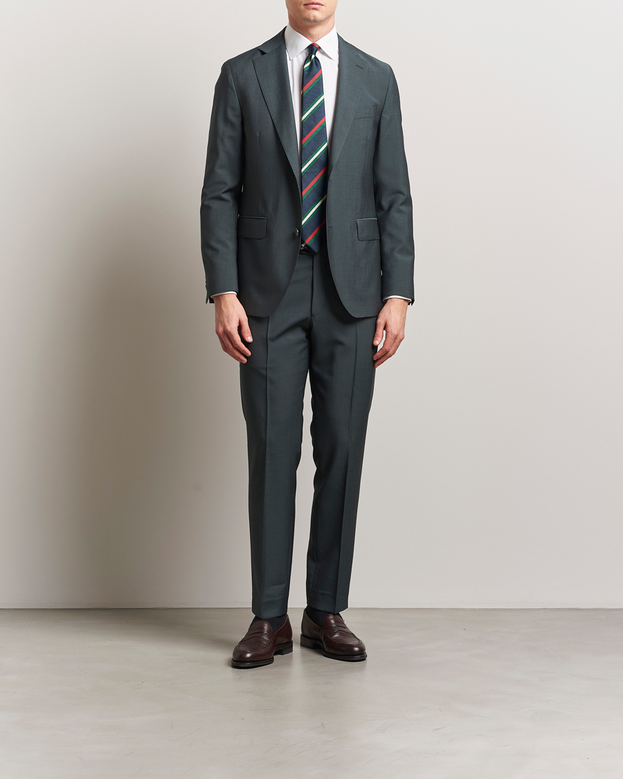 Heren | Broeken | Oscar Jacobson | Dandy Wool/Mohair Suit Trousers Green