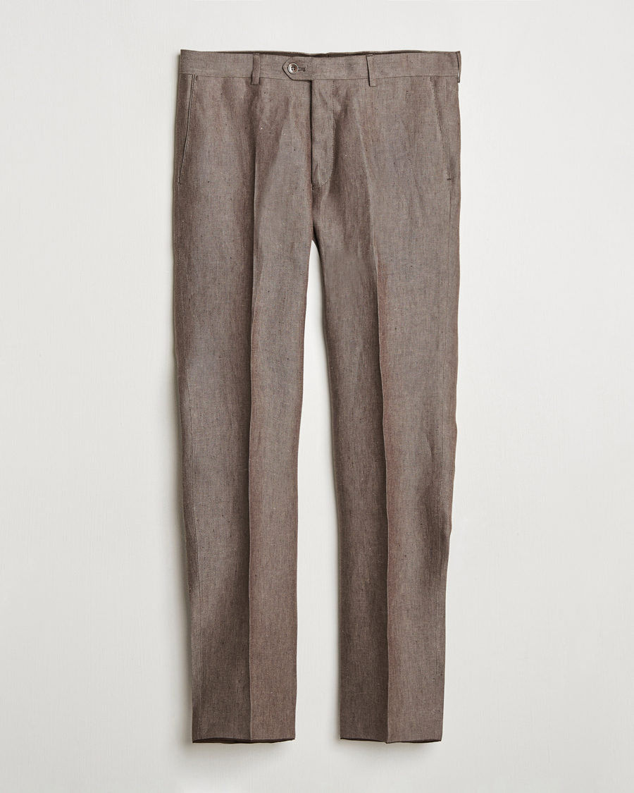 Heren | Broeken | Oscar Jacobson | Denz Linen Trousers Brown