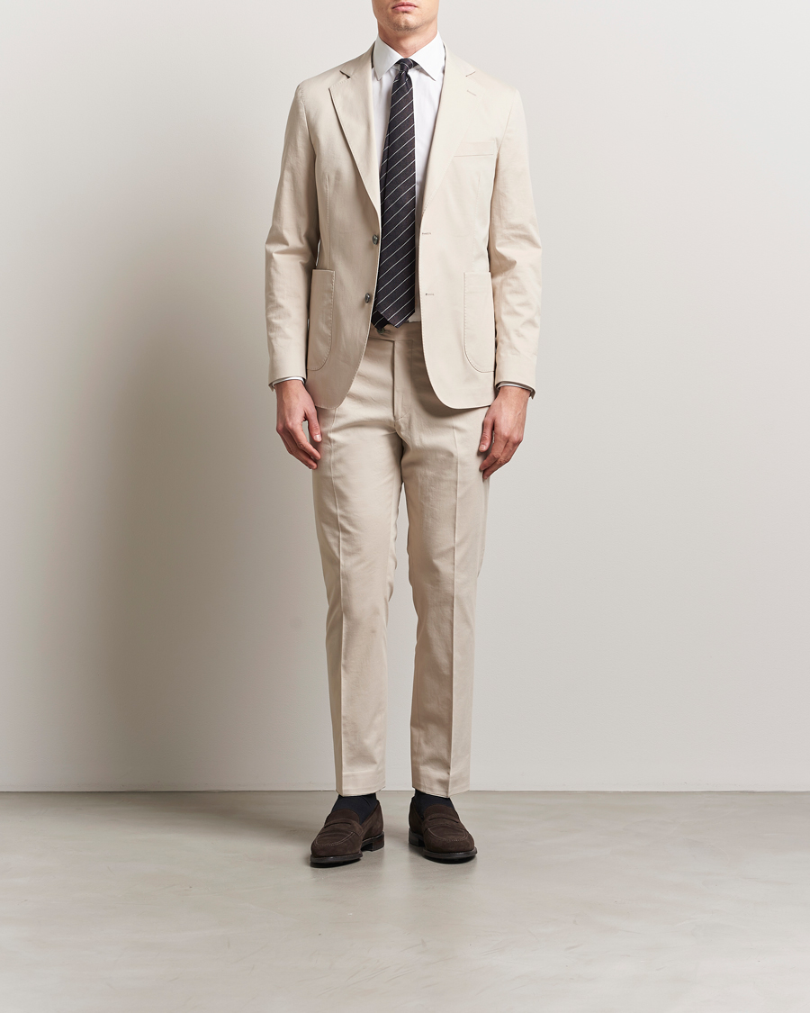 Heren | Blazers | Oscar Jacobson | Ferry Patch Cotton Blazer Beige