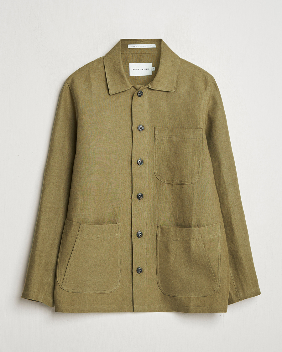 Heren | Overhemden | Peregrine | Grange Linen Shacket Khaki