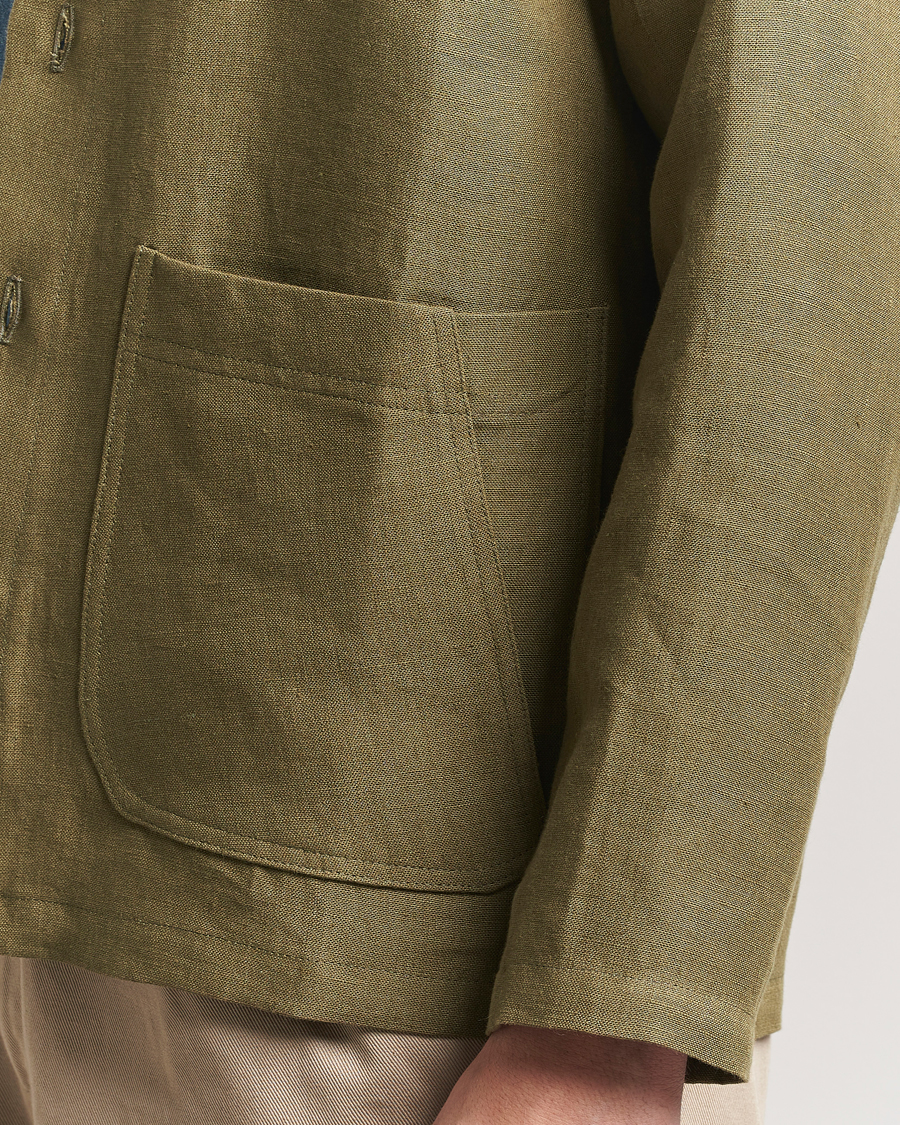 Heren | Overhemden | Peregrine | Grange Linen Shacket Khaki