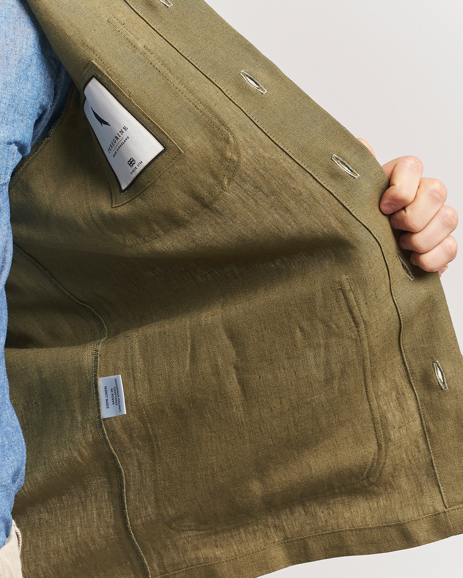 Heren | Overhemden | Peregrine | Grange Linen Shacket Khaki