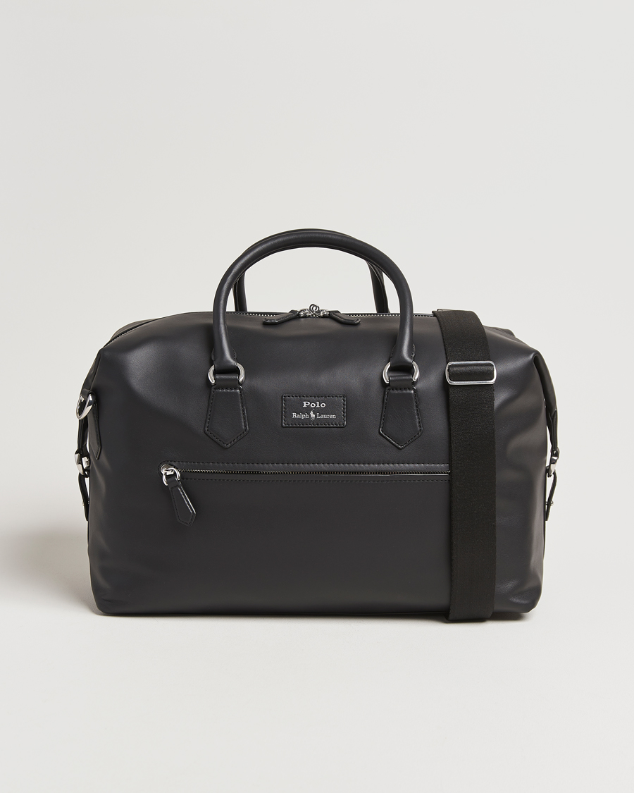 Heren | Polo Ralph Lauren Smooth Leather Weekendbag Black | Polo Ralph Lauren | Smooth Leather Weekendbag Black