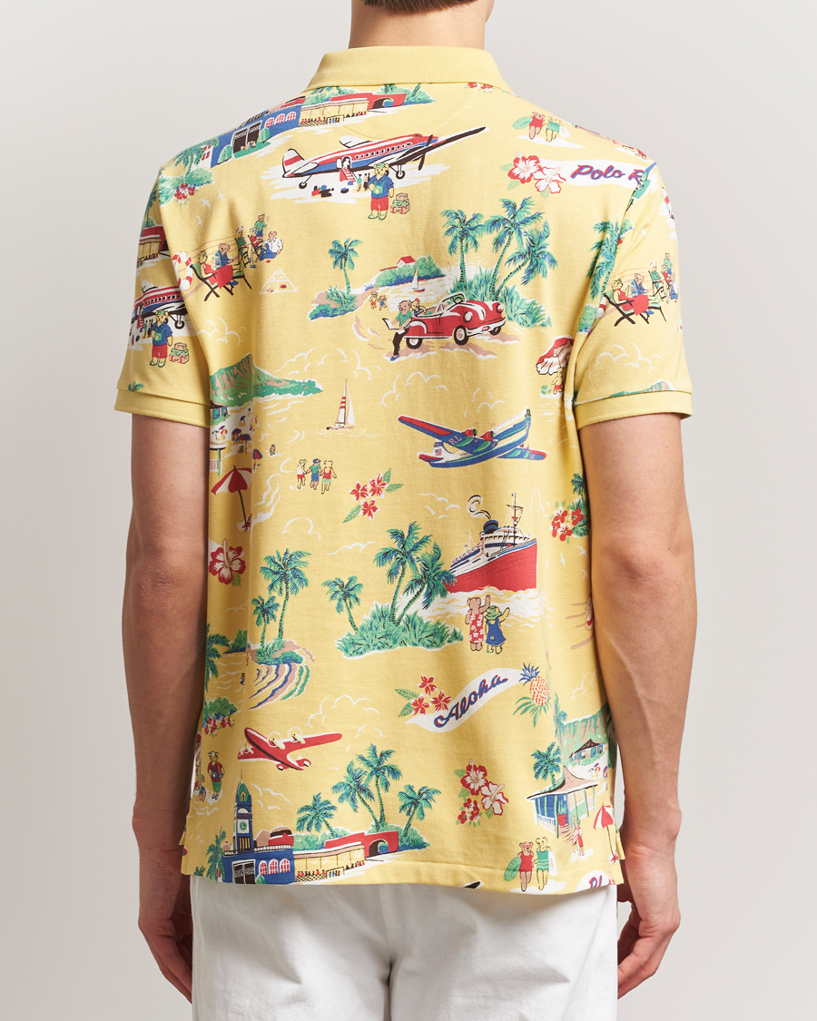 Heren | Polo's | Polo Ralph Lauren | Printed Mesh Polo Holiday Bear Yellow