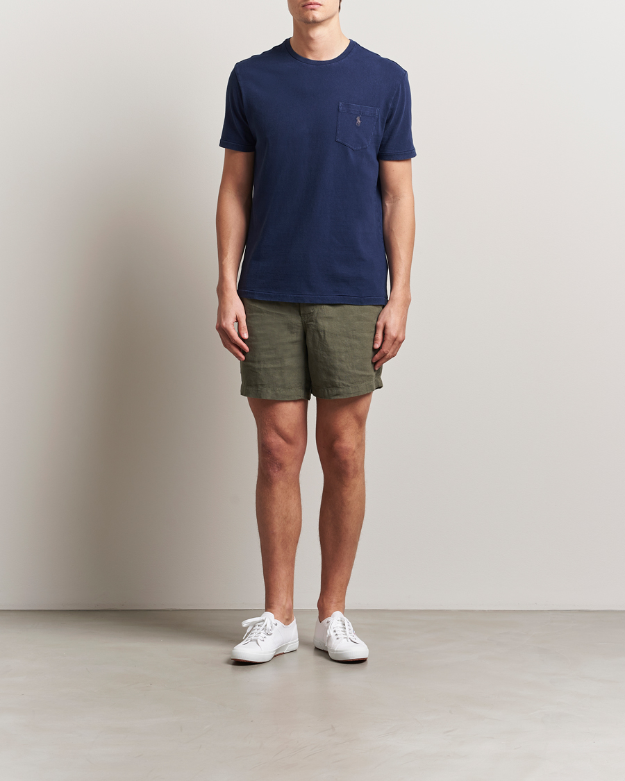 Heren | T-shirts | Polo Ralph Lauren | Cotton Linen T-Shirt Newport Navy