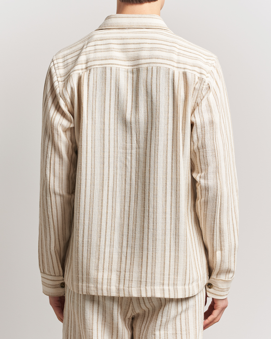 Heren | Overhemden | LES DEUX | Shane Stripe Cotton Overshirt Ivory