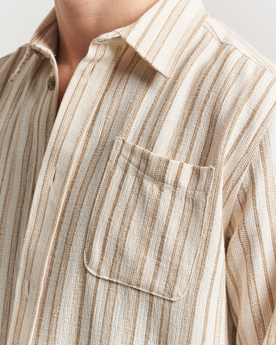Heren | Overhemden | LES DEUX | Shane Stripe Cotton Overshirt Ivory