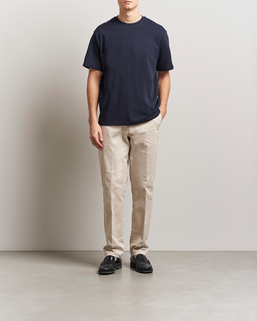 Heren | T-shirts | LES DEUX | Crew T-Shirt Dark Navy