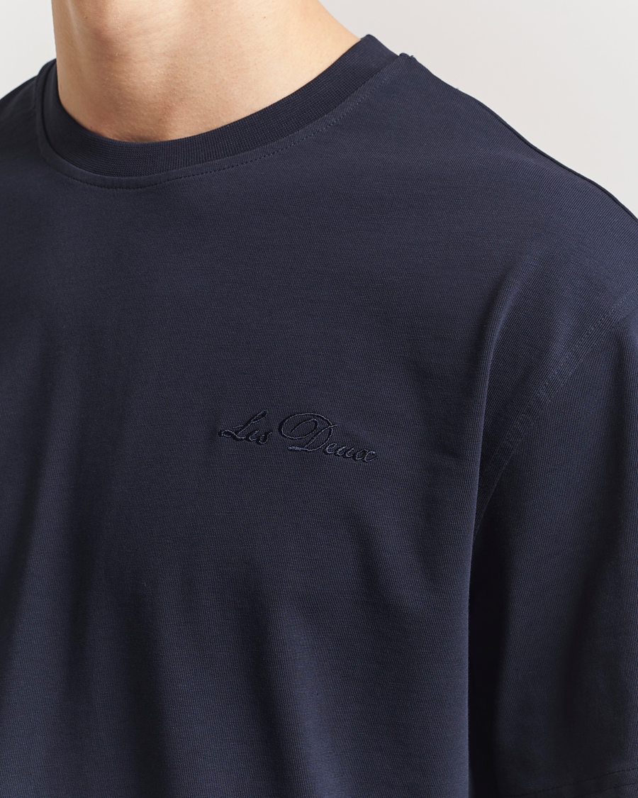Heren | T-shirts | LES DEUX | Crew T-Shirt Dark Navy