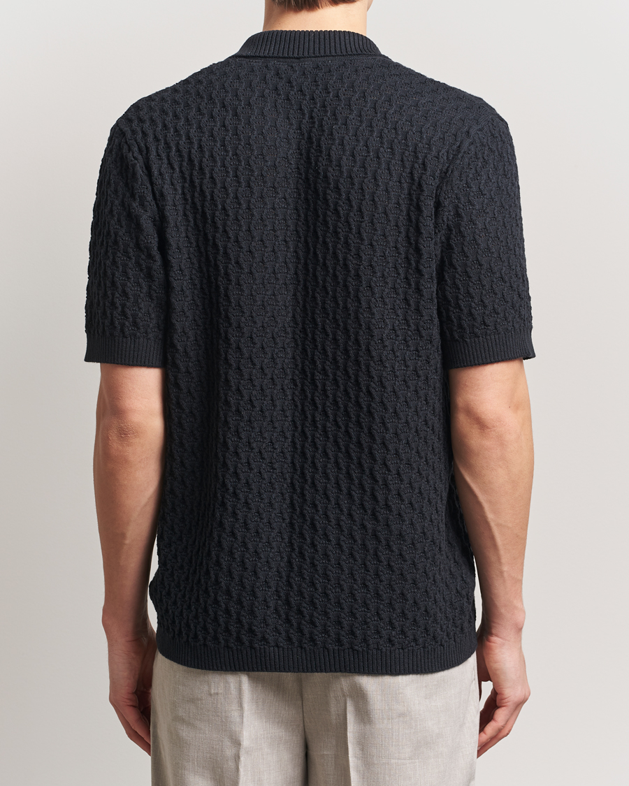 Heren | Overhemden | LES DEUX | Gespertus Knitted Short Sleeve Shirt Black