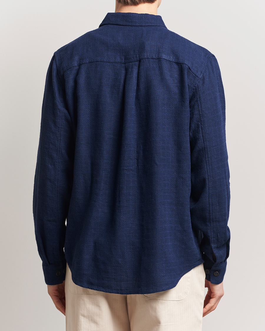 Heren | Overhemden | LES DEUX | Hamilton Viscose/Linen Overshirt Navy