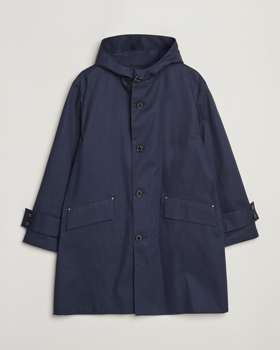 Heren | Jassen | Mackintosh | Humbie GTS Hooded Car Coat Navy