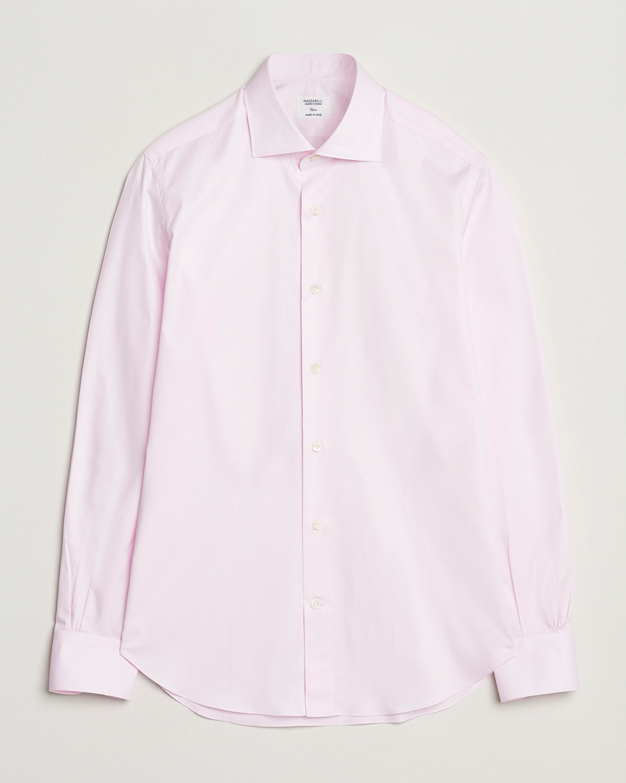 Heren | Overhemden | Mazzarelli | Soft Cotton Cut Away Shirt Rosa
