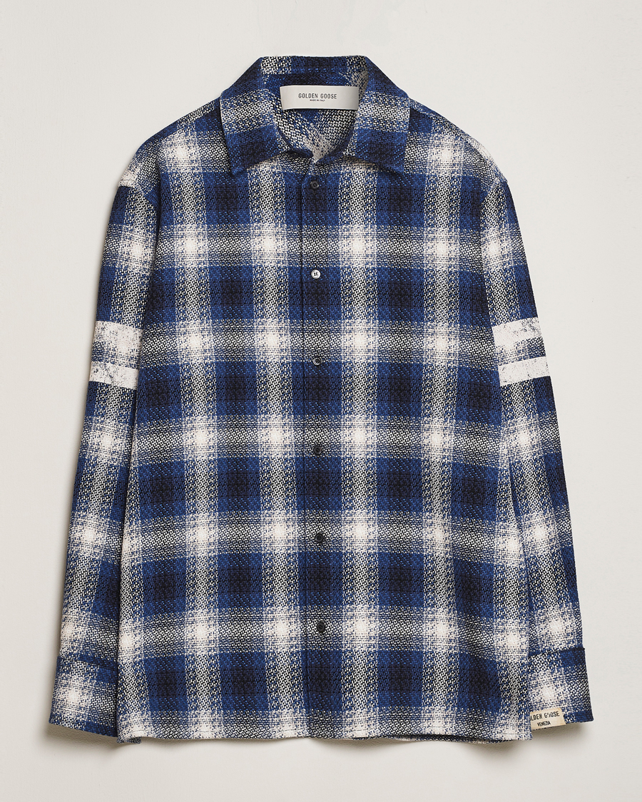 Heren | Overhemden | Golden Goose | Heavy Check Overshirt Ice/Indigo