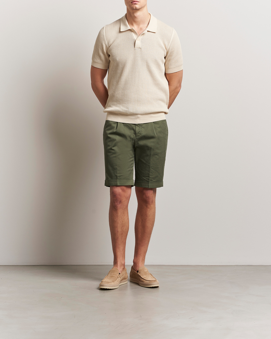 Heren | Korte broek | Briglia 1949 | Pleated Cotton Shorts Olive