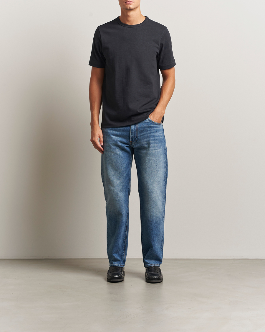 Heren | T-shirts | Merz b. Schwanen | Relaxed Fit Loopwheeled Heavy T-Shirt Charcoal