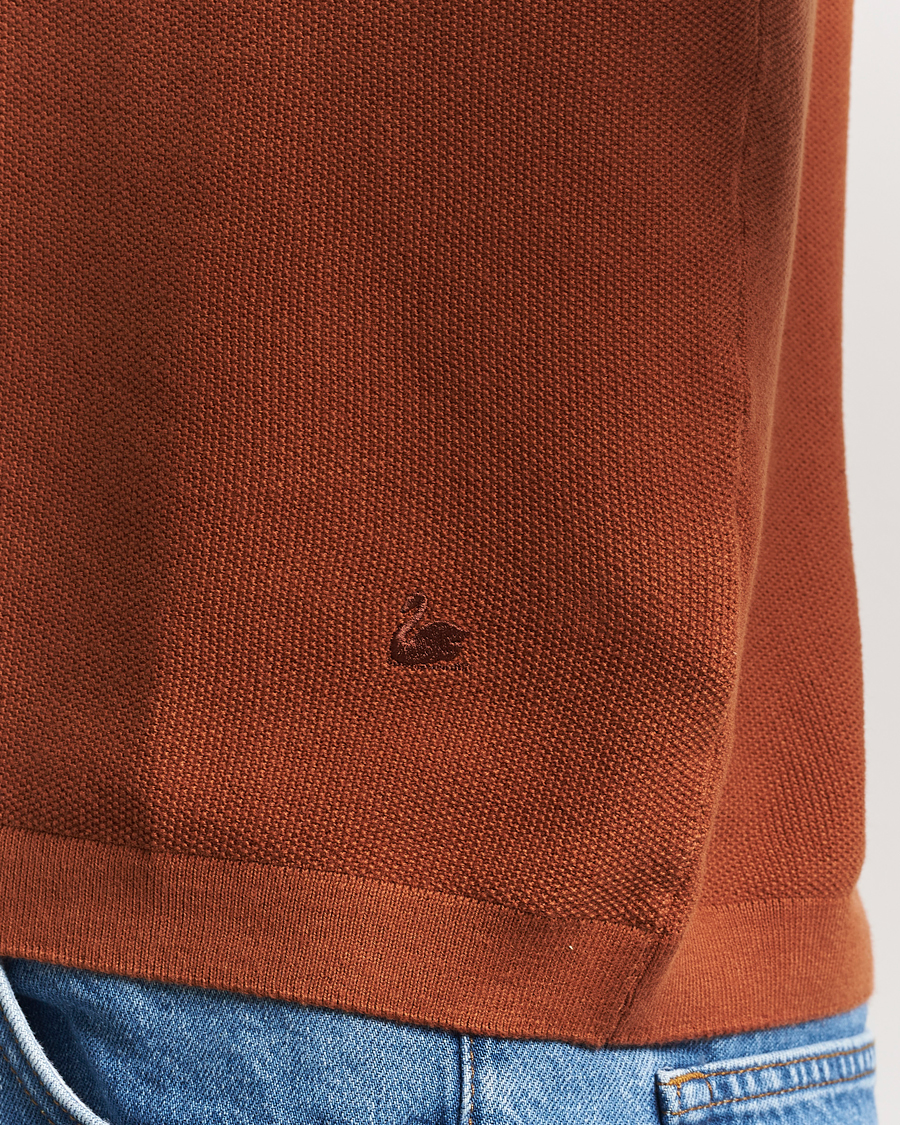 Heren | Polo's | Merz b. Schwanen | Relaxed Fit Knitted Polo Caramel