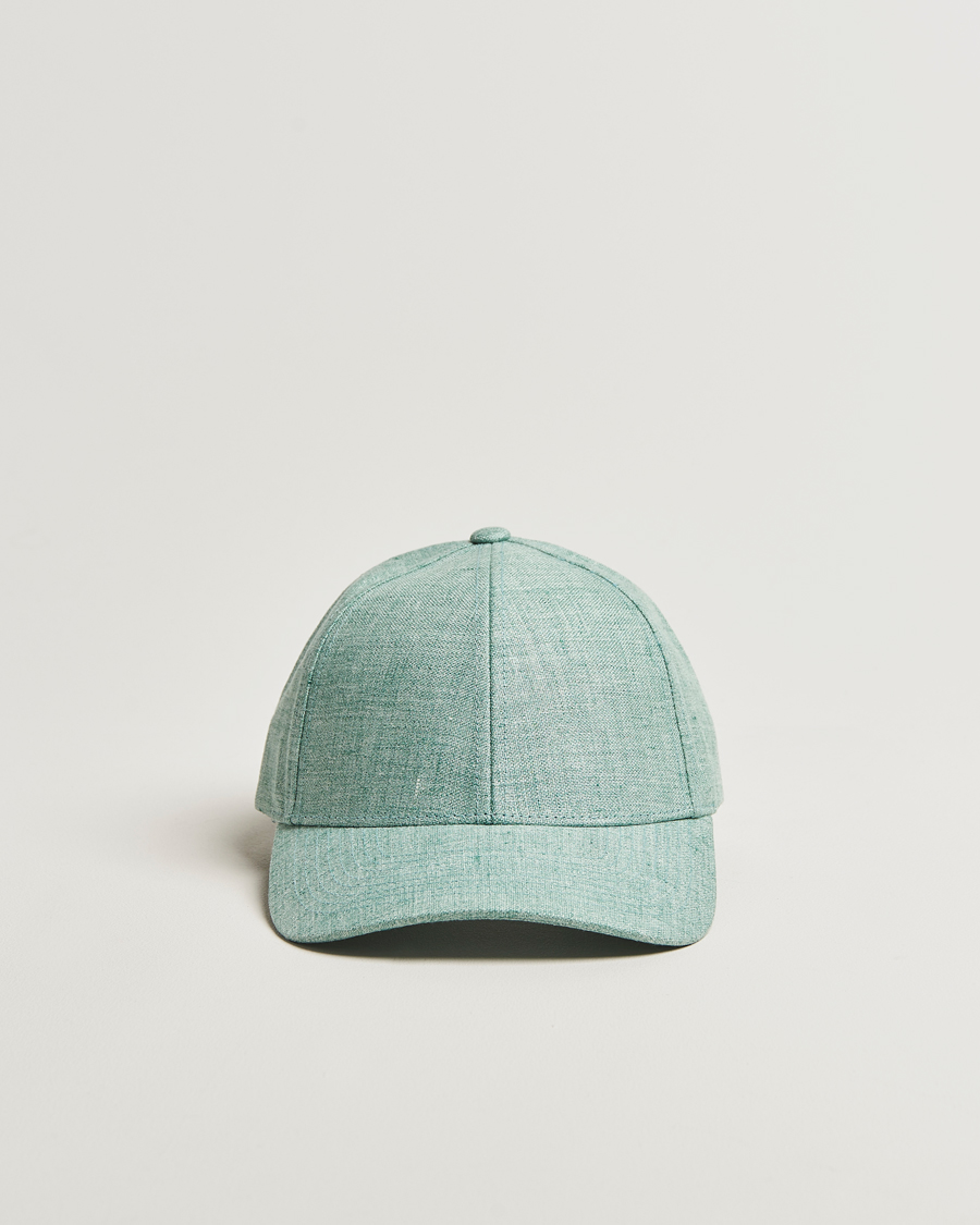 Heren | Varsity Headwear Linen Baseball Cap Cyan Green | Varsity Headwear | Linen Baseball Cap Cyan Green