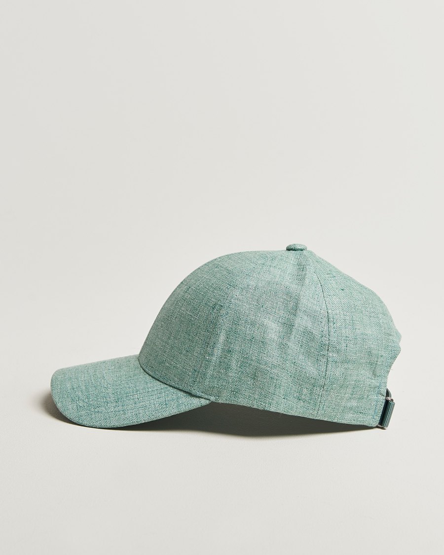 Heren | Varsity Headwear Linen Baseball Cap Cyan Green | Varsity Headwear | Linen Baseball Cap Cyan Green