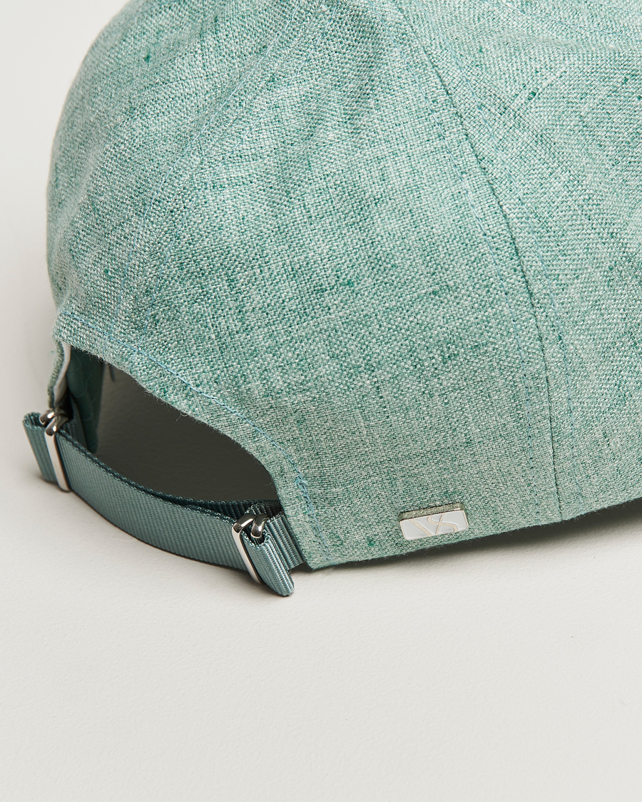 Heren | Varsity Headwear Linen Baseball Cap Cyan Green | Varsity Headwear | Linen Baseball Cap Cyan Green