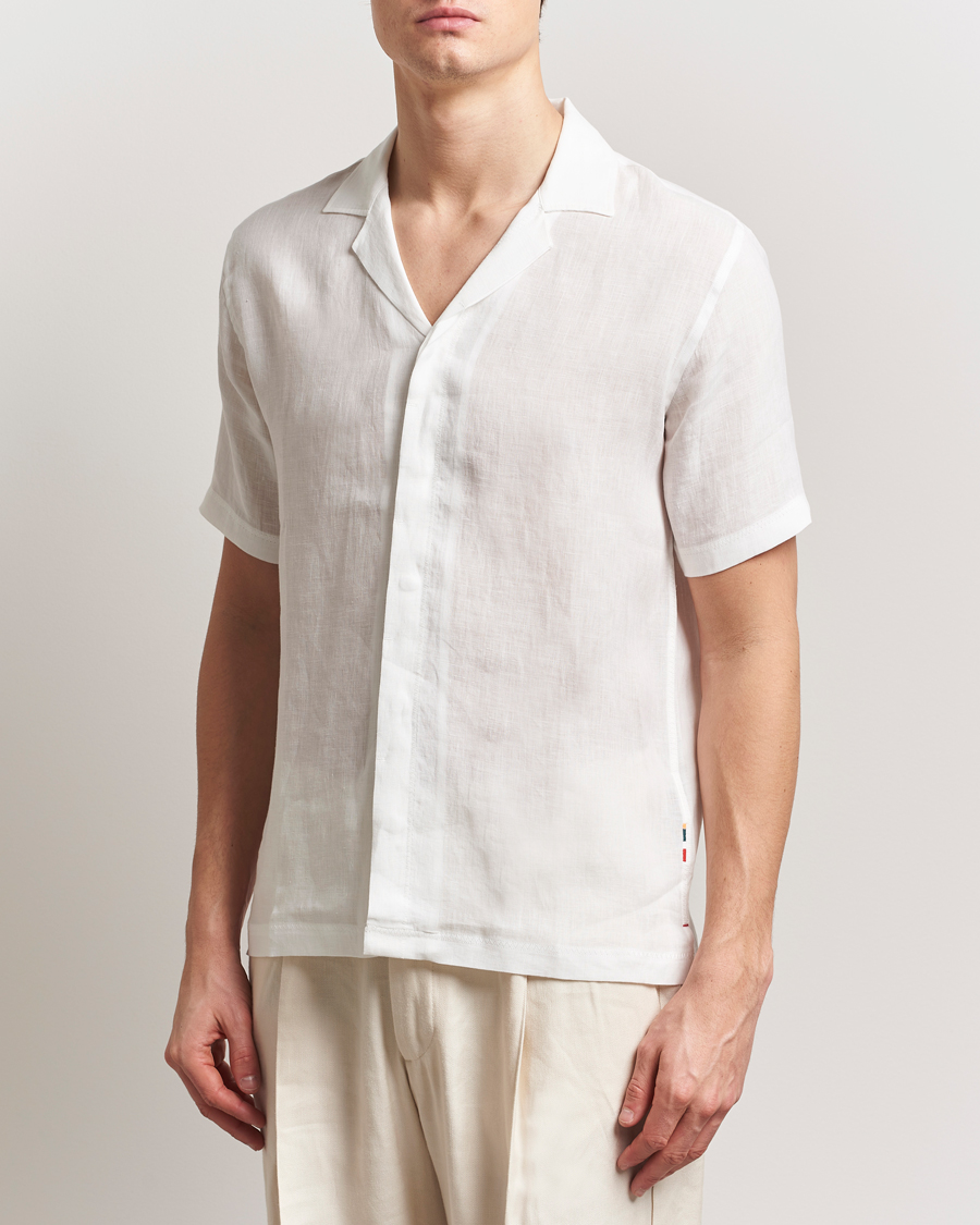 Heren | Overhemden | Orlebar Brown | Maitan II Short Sleeve Linen Shirt White