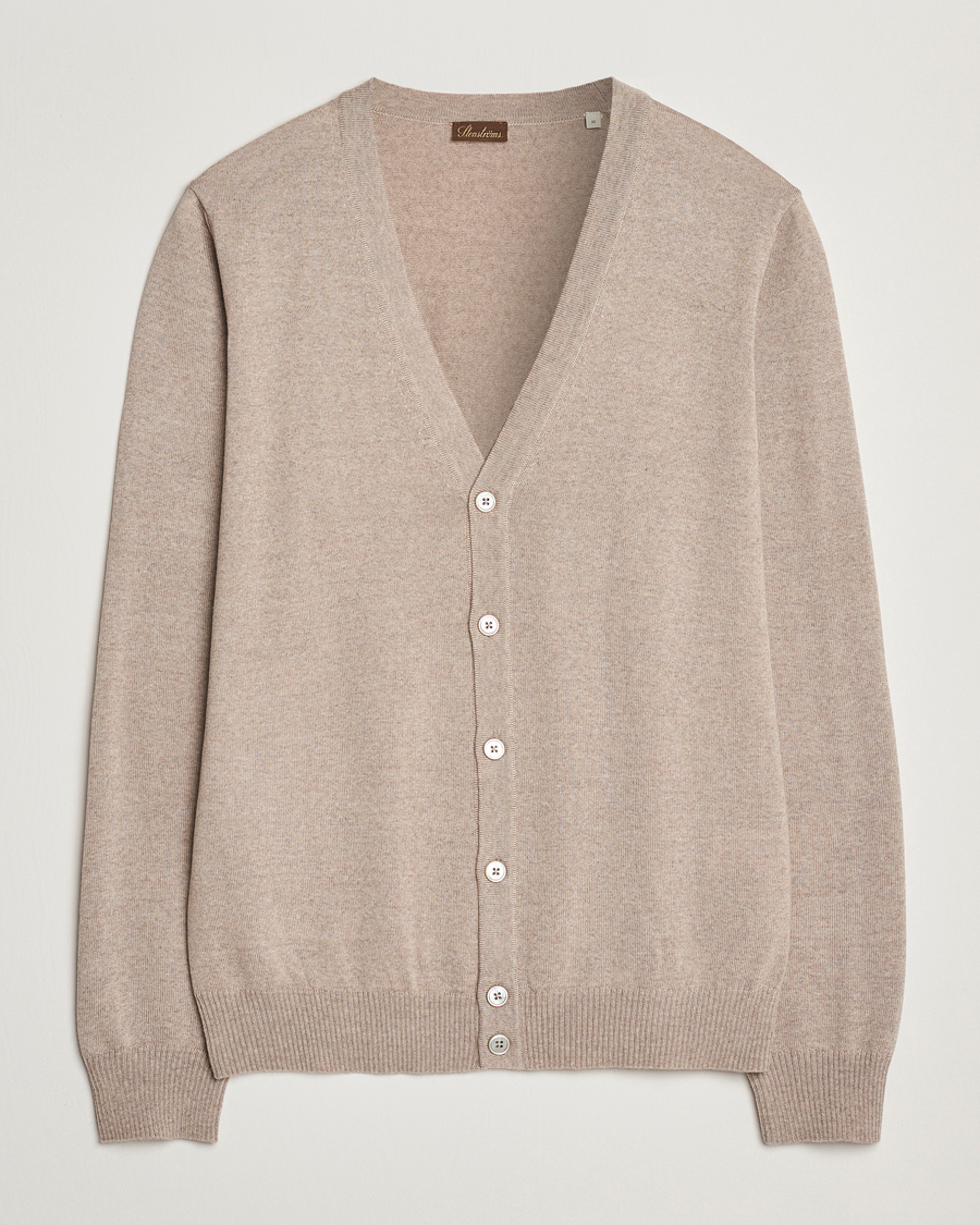 Heren | Truien | Stenströms | Merino Cardigan Beige