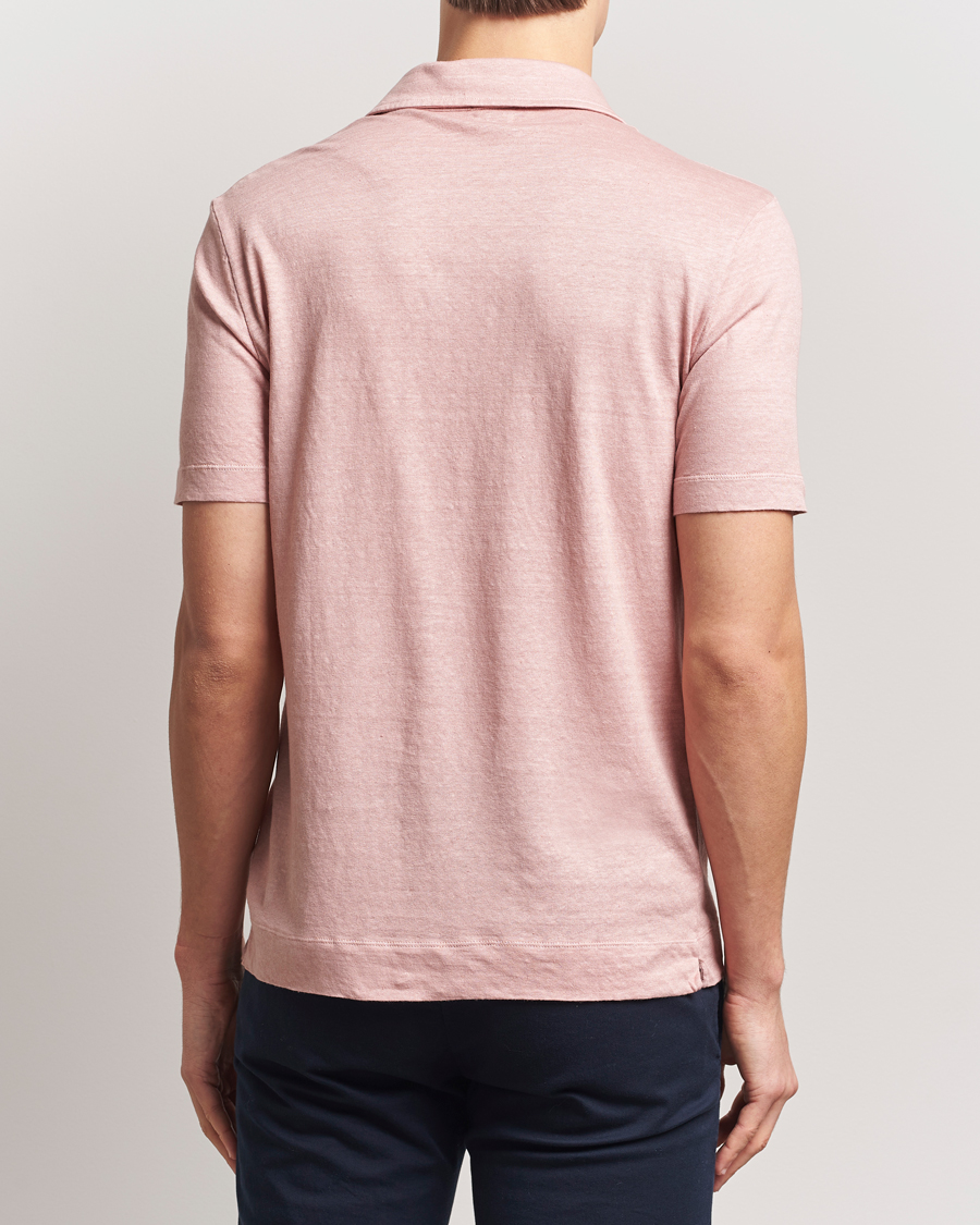 Heren | Polo's | Massimo Alba | Filicudi Cotton/Linen Polo Pink