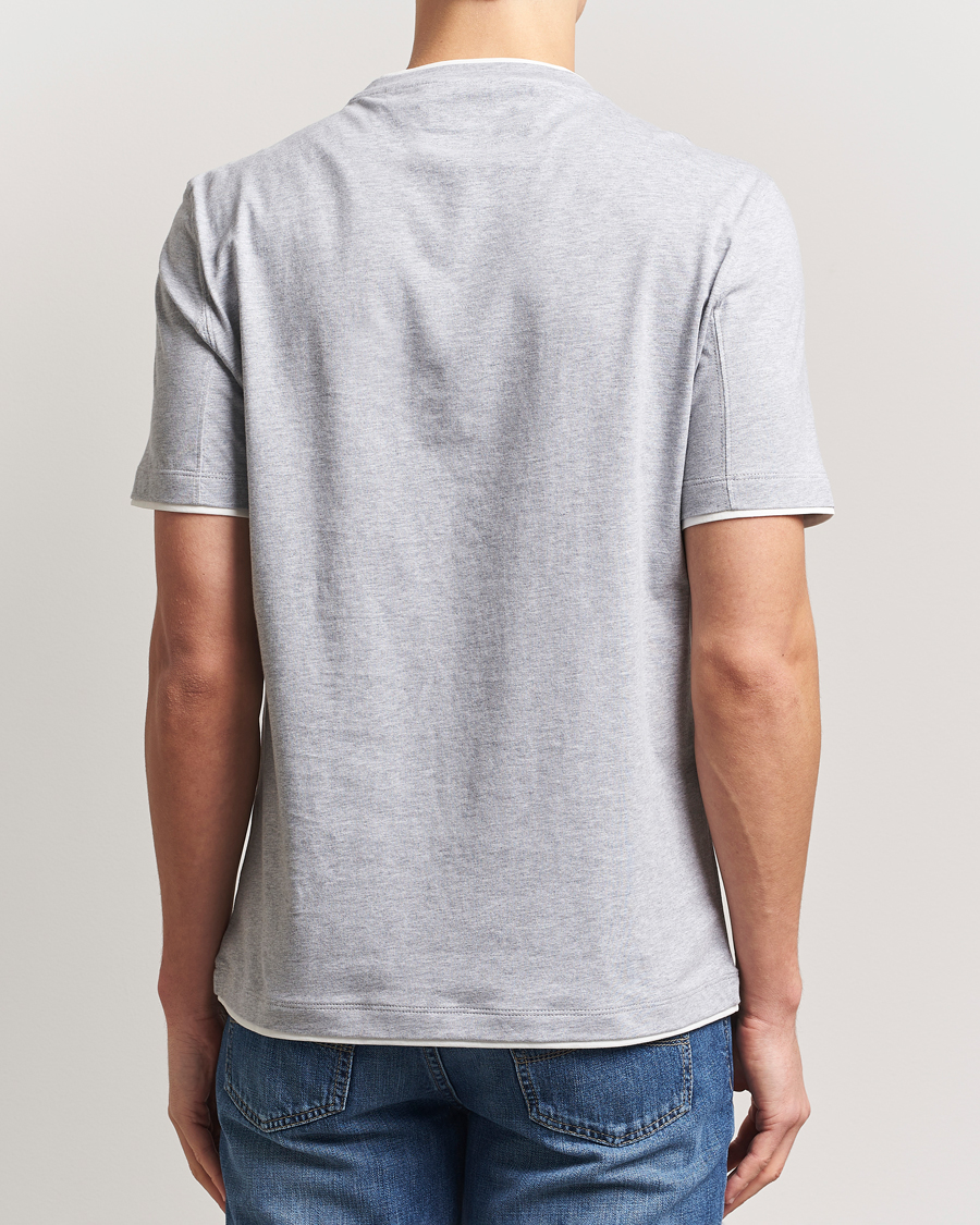 Heren | T-shirts | Brunello Cucinelli | Short Sleeve Contrast T-Shirt Heather Grey