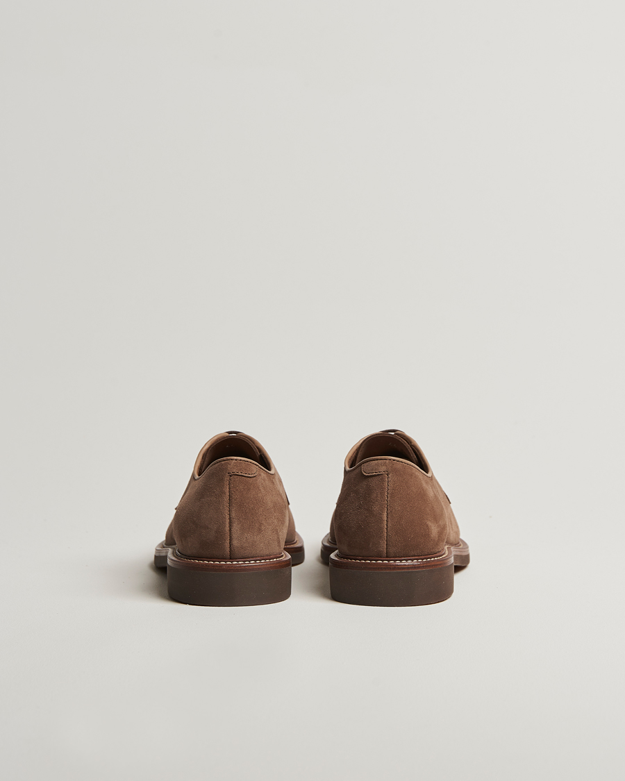 Heren | Brunello Cucinelli Plain Toe Derby Brown Suede | Brunello Cucinelli | Plain Toe Derby Brown Suede