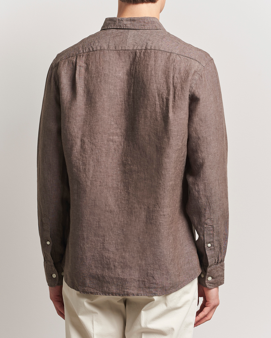 Heren | Overhemden | Charles Tyrwhitt | Pure Linen Slim Fit Shirt Mocha