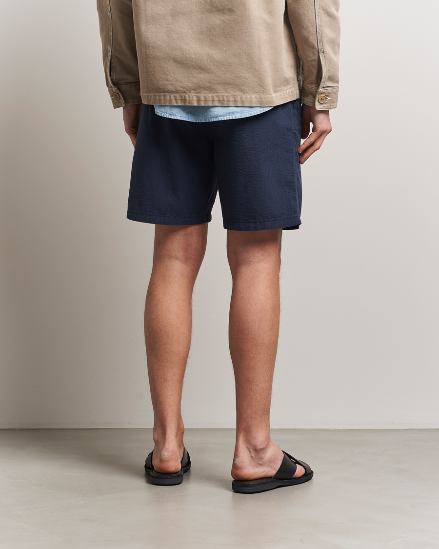 Heren | Korte broek | Forét | Hush Seersucker Shorts Navy