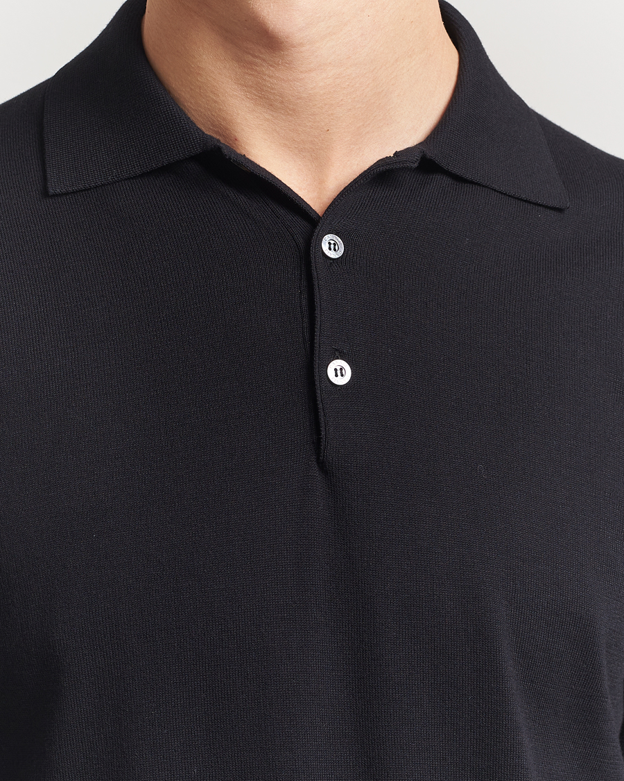 Heren | Truien | Canali | Cotton Long Sleeve Polo Black