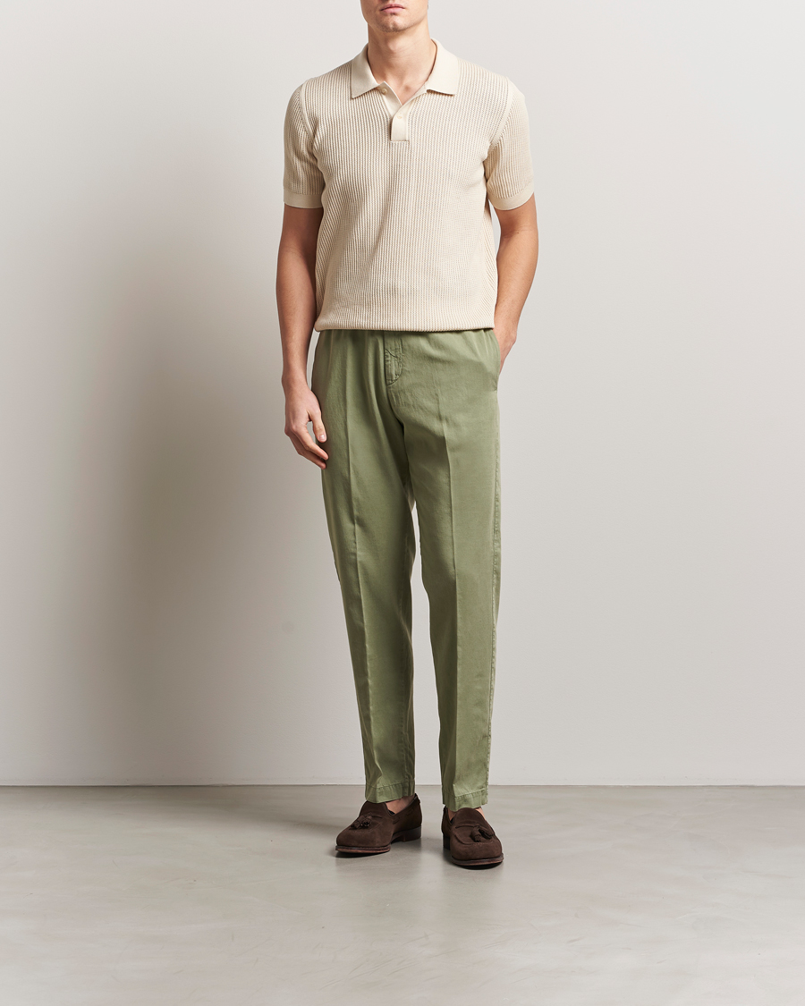 Heren | Broeken | Canali | Drawstring Slacks Military Green