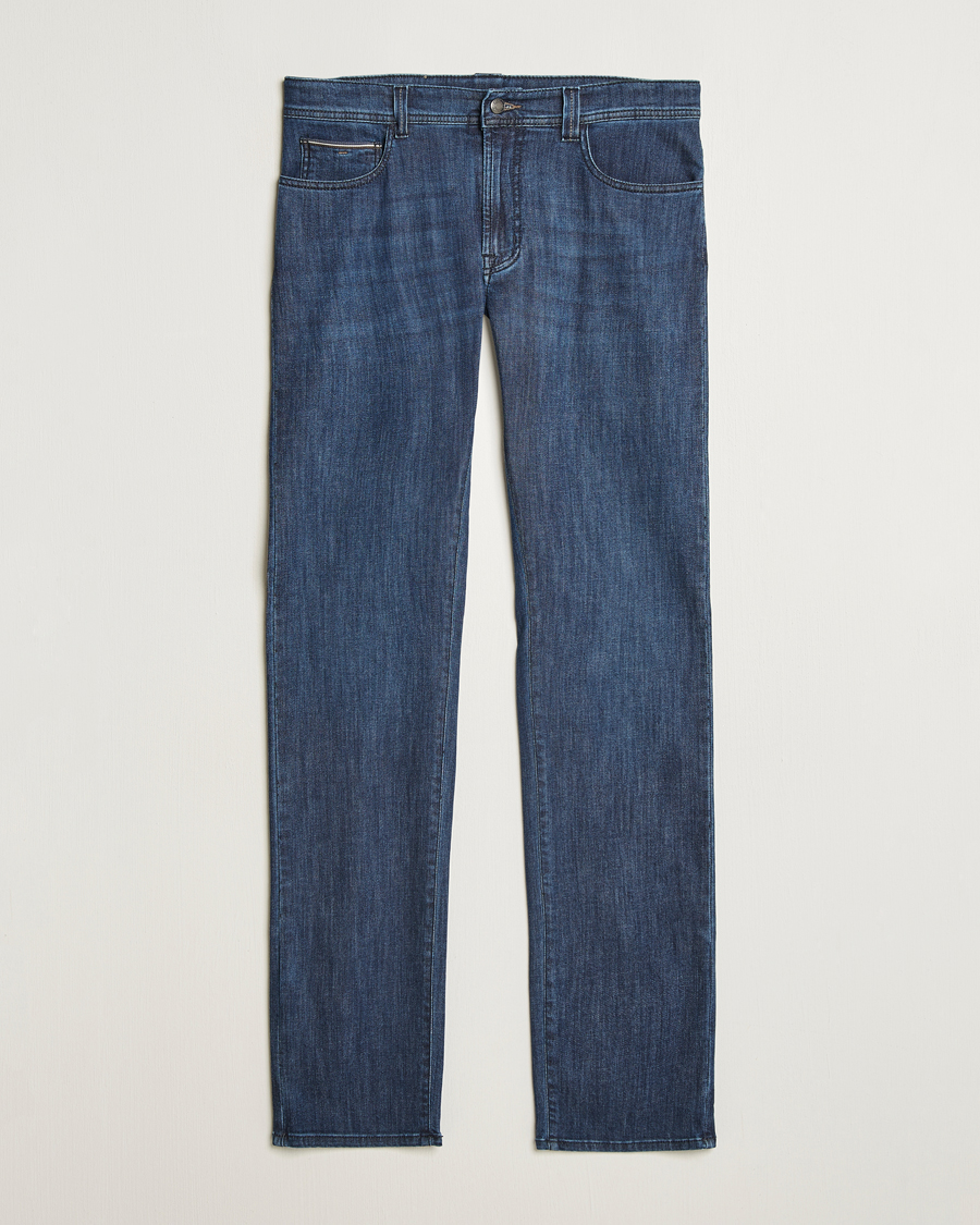 Heren | Jeans | Canali | Slim Fit 5-Pocket Jeans Dark Blue Wash