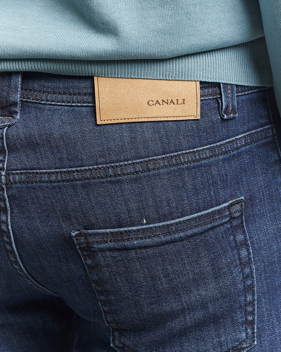 Heren | Jeans | Canali | Slim Fit 5-Pocket Jeans Dark Blue Wash