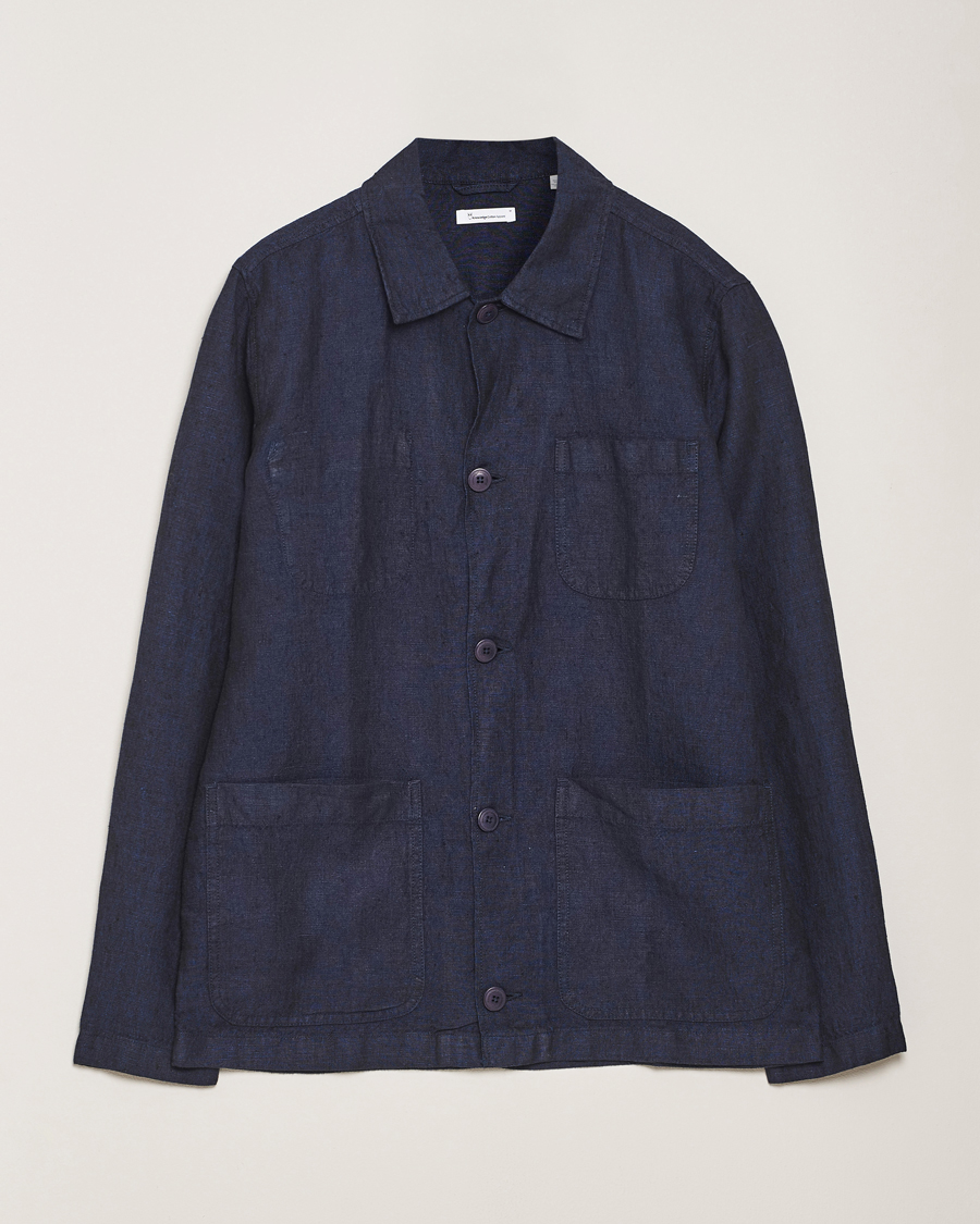 Heren | Overhemden | KnowledgeCotton Apparel | Linen Overshirt Total Eclipse
