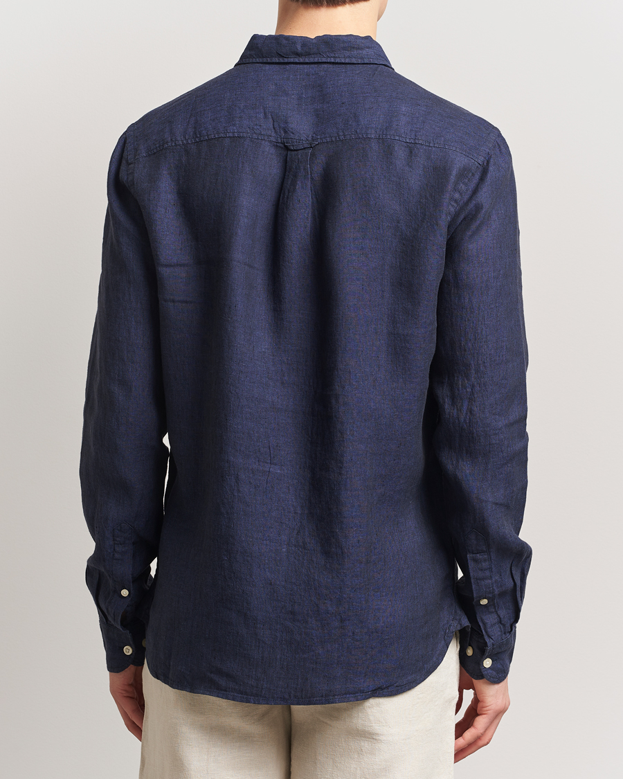 Heren | Overhemden | KnowledgeCotton Apparel | Regular Linen Shirt Total Eclipse