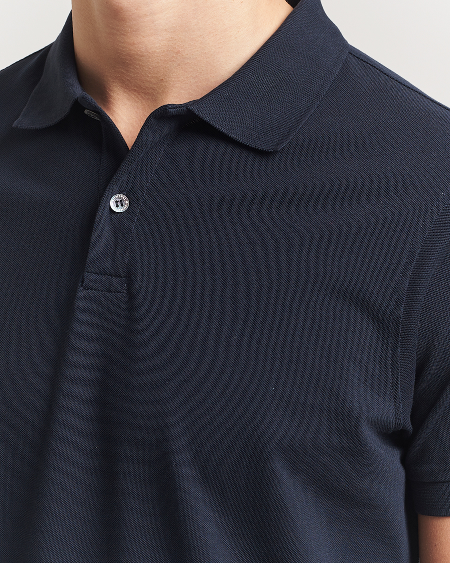 Heren | Polo's | Sunspel | Supima Cotton Short Sleeve Pique Polo Midnight Navy