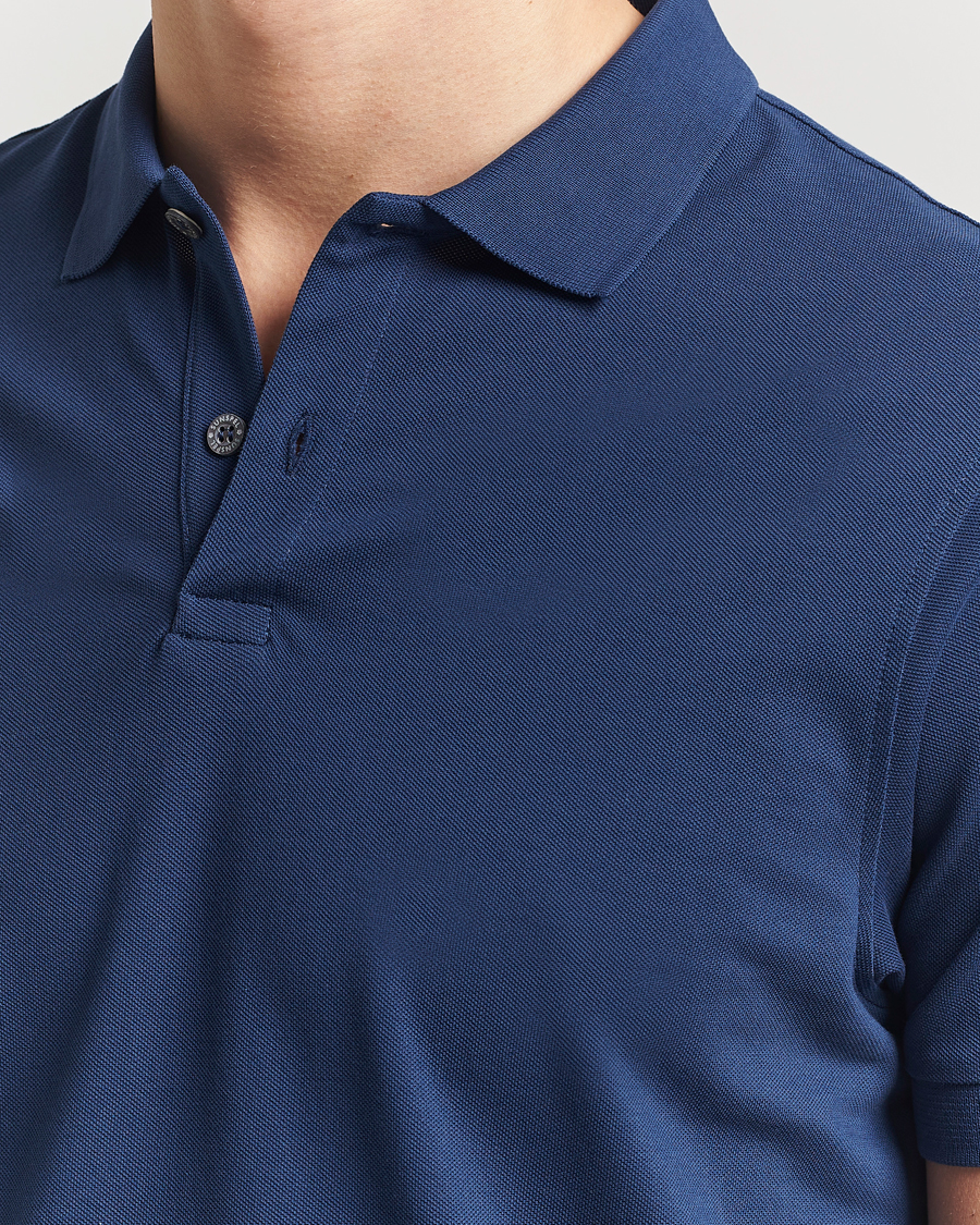 Heren | Polo's | Sunspel | Supima Cotton Short Sleeve Pique Polo Ink Blue