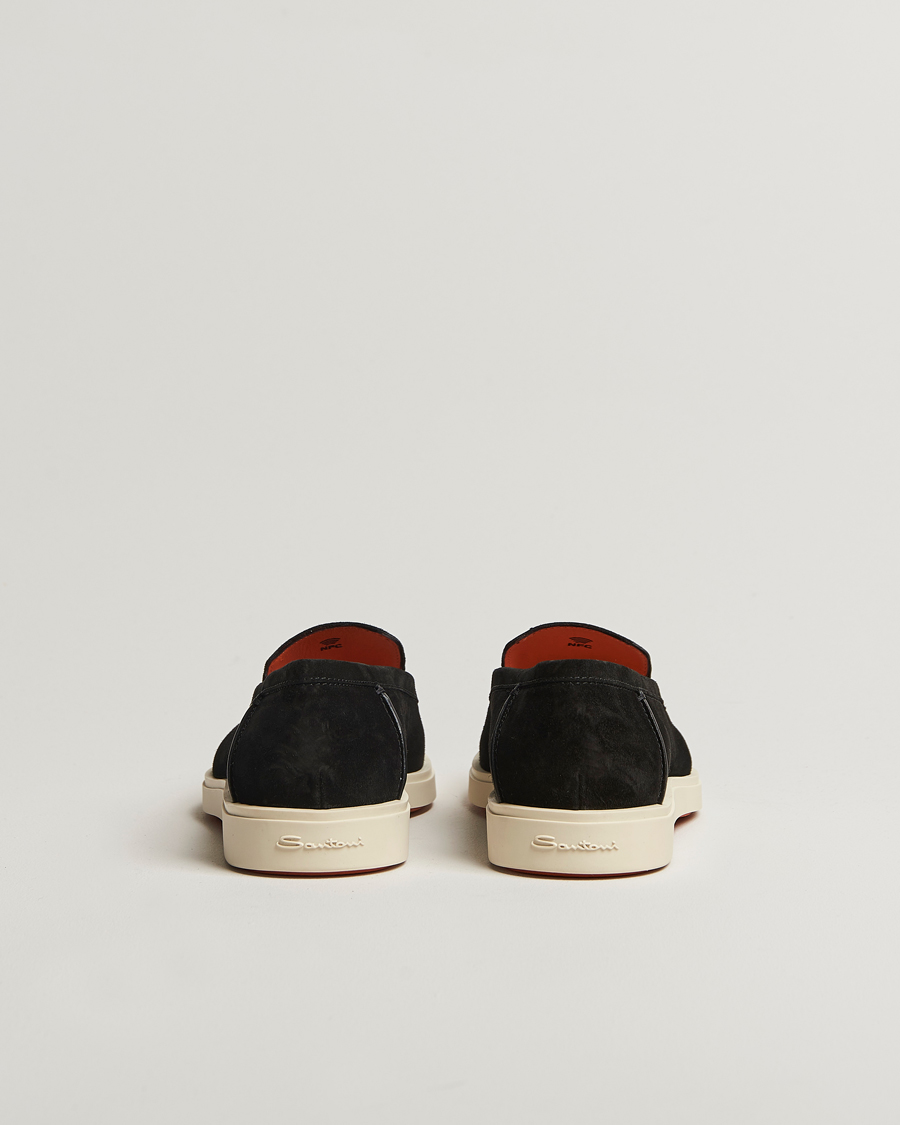 Heren | Santoni Detroit Loafers Black Suede | Santoni | Detroit Loafers Black Suede