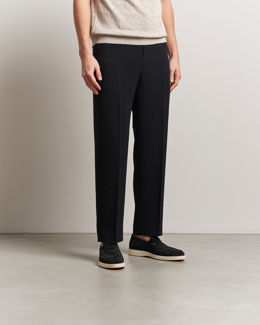 Heren | Santoni Detroit Loafers Black Suede | Santoni | Detroit Loafers Black Suede