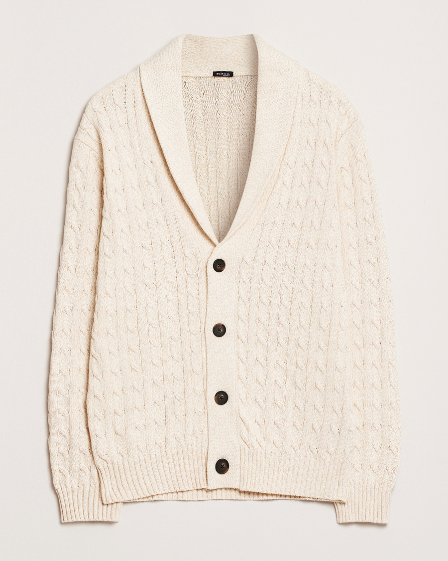 Heren | Truien | Kiton | Shawl Collar Cardigan Beige