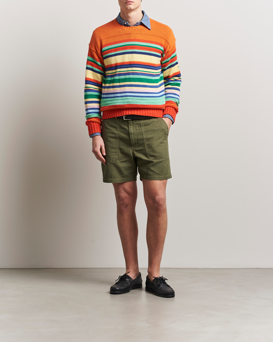 Heren | Korte broek | Drake's | Fatigue Cotton Shorts Olive