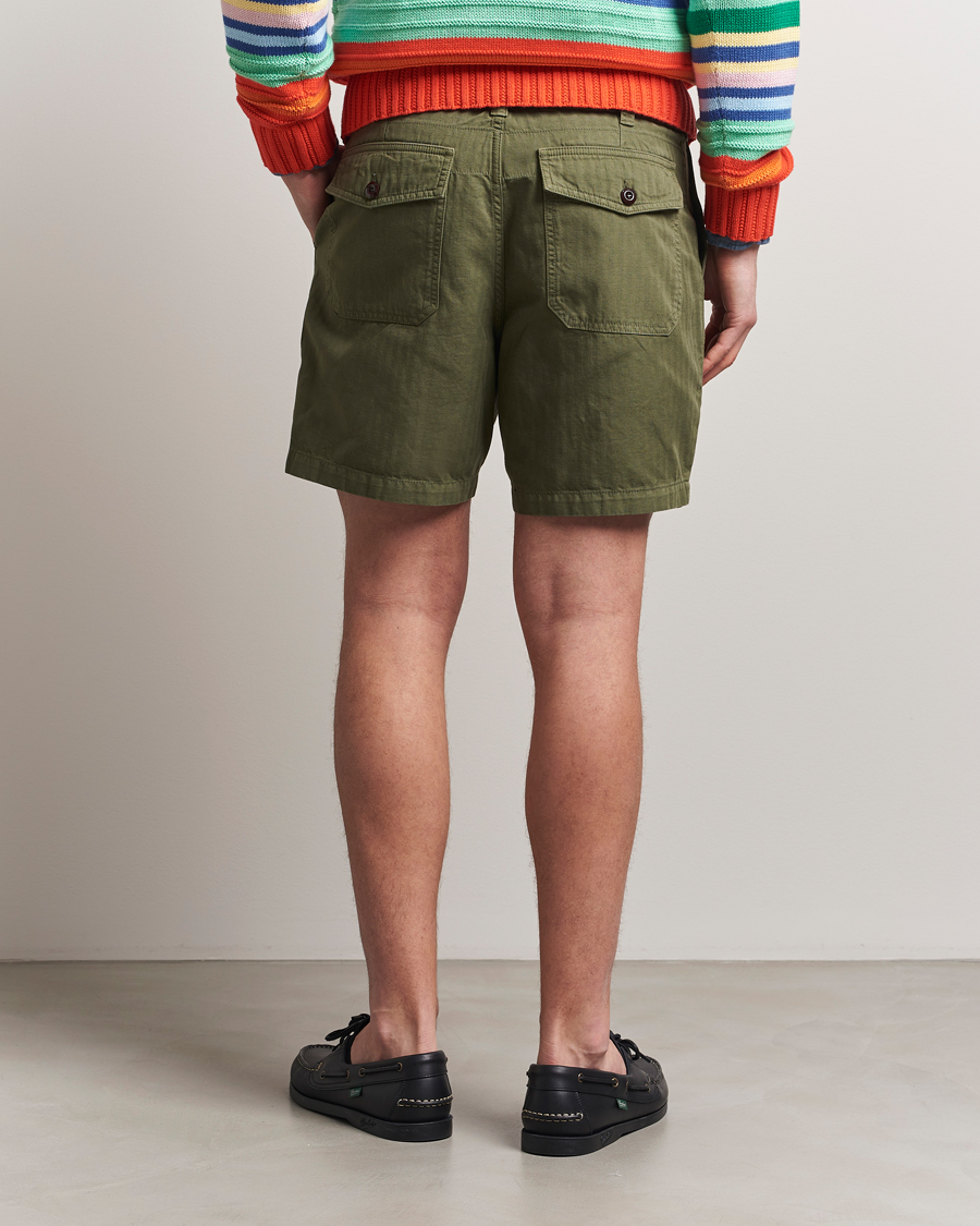 Heren | Korte broek | Drake's | Fatigue Cotton Shorts Olive