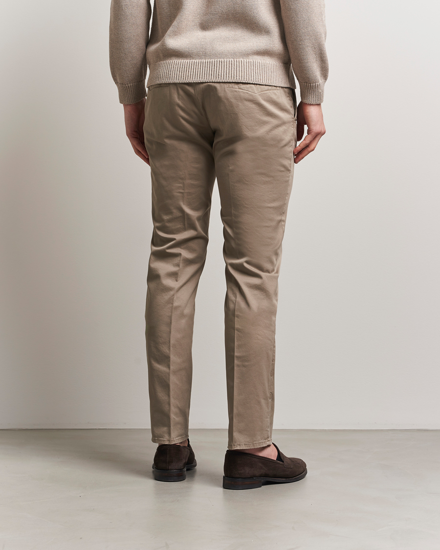 Heren | Broeken | Incotex | Slim Fit Garment Dyed Slacks Brown
