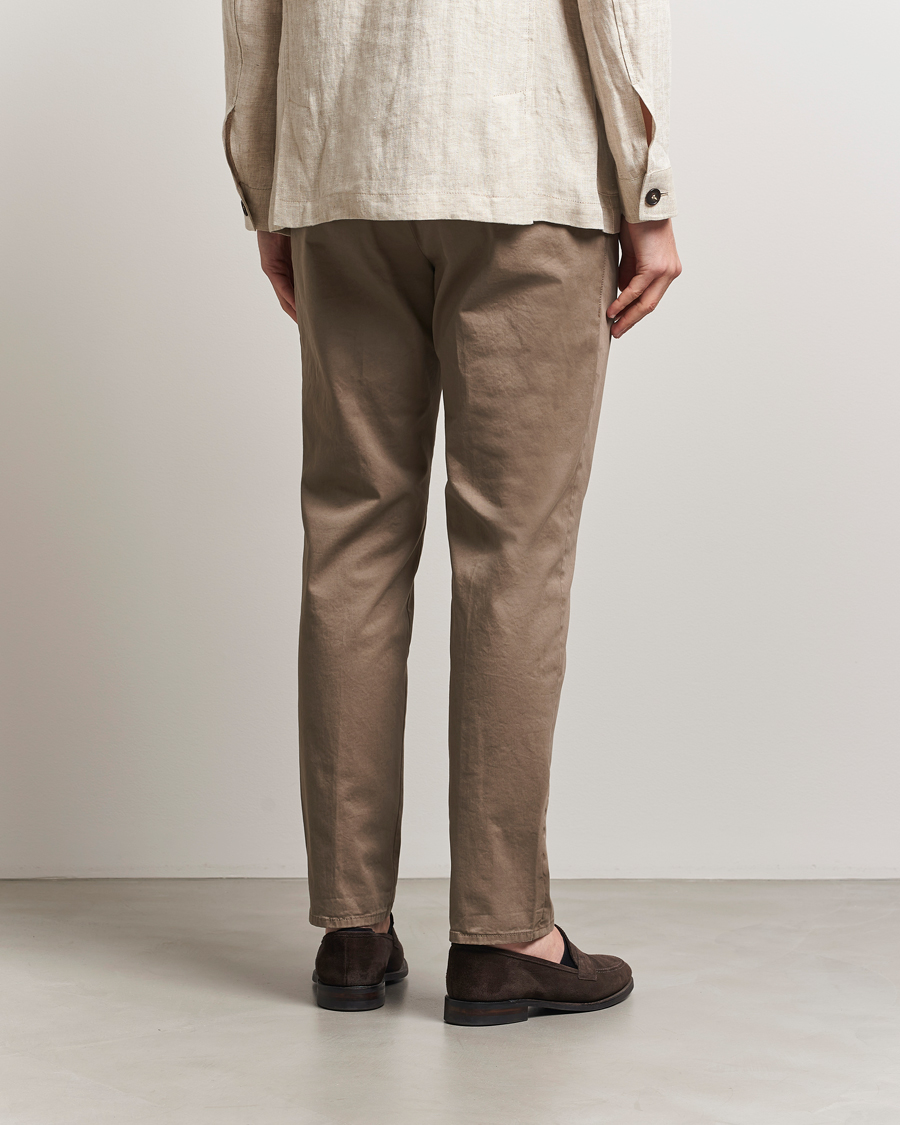 Heren | Broeken | Incotex | Tapered Fit Pleated Slacks Brown